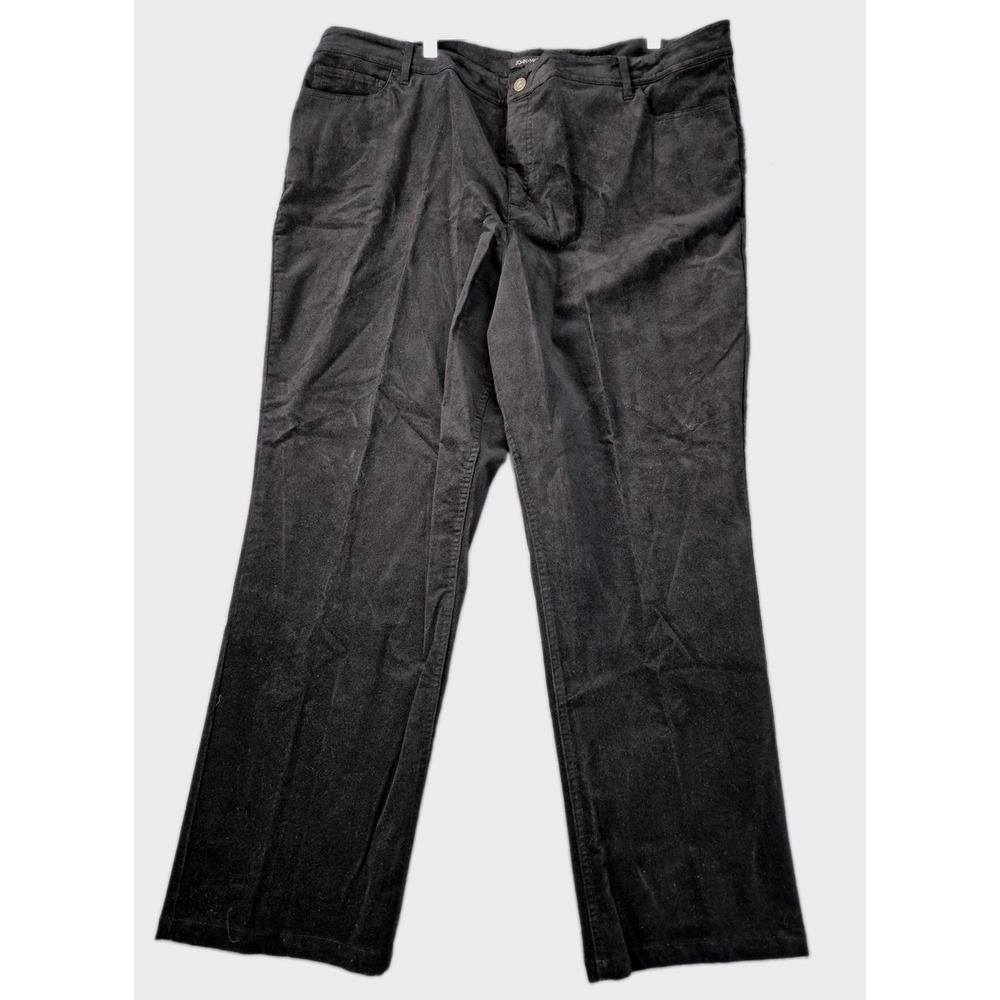 John Mark Pants Women's Size 22W Black Velvet Enchanted Evening Straight Leg NWT